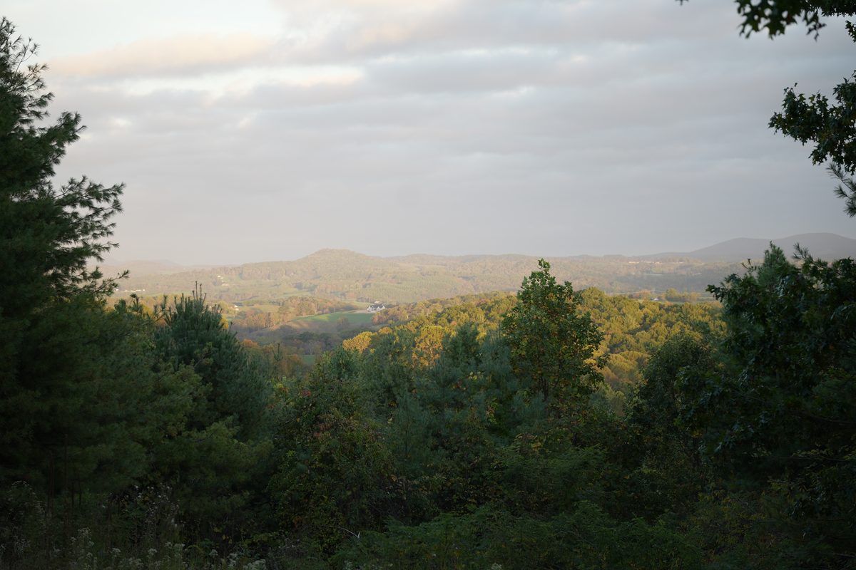 Fall mountain panorama from Goodwins Peak Sparta NC